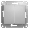 Глосса алюминий выключатель 2кл скрытая 10А IP20 