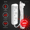 Удлинитель 4-мест 5м ПВС 3*1 белый ЭРА  Greenline